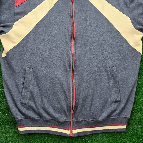 John Blair Sweatshirt Mens Large Blue Red White Vintage Full Zip Athletic Track - Picture 3 of 9